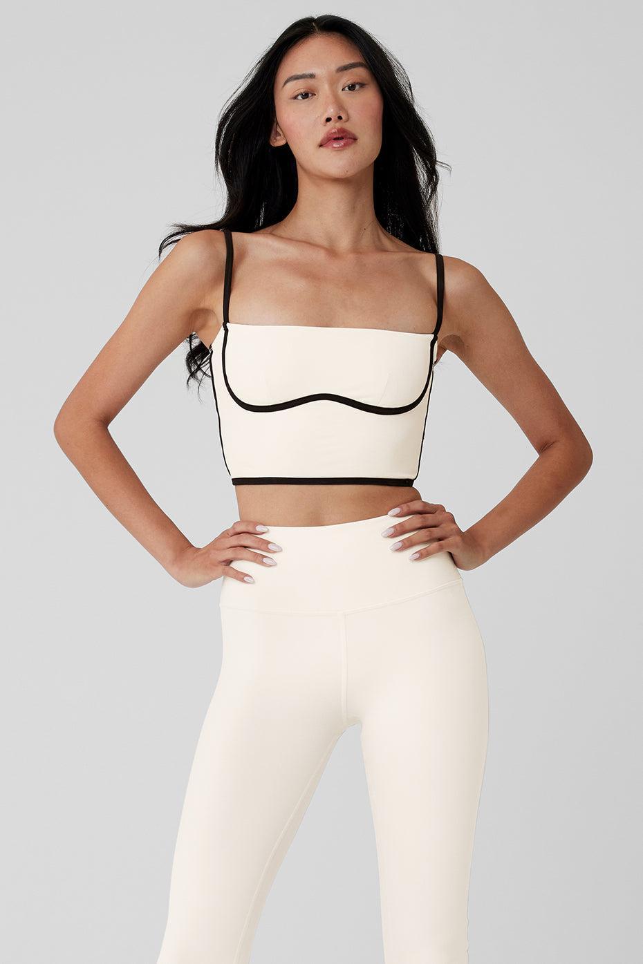 Airbrush Streamlined Bra Tank - Ivory/Black Product Image