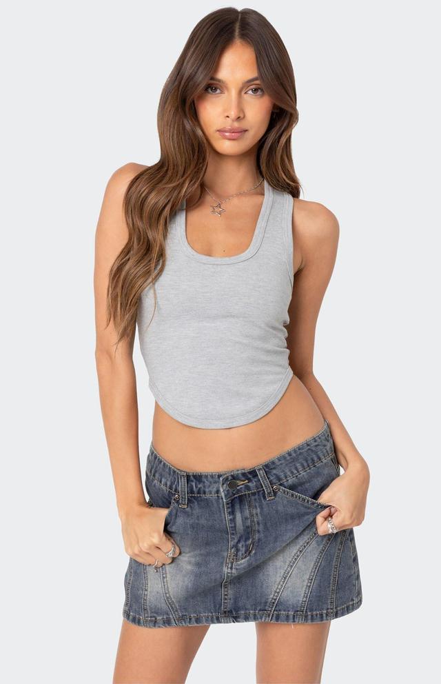 Edikted Women's Dipped Racer Back Tank Top Product Image