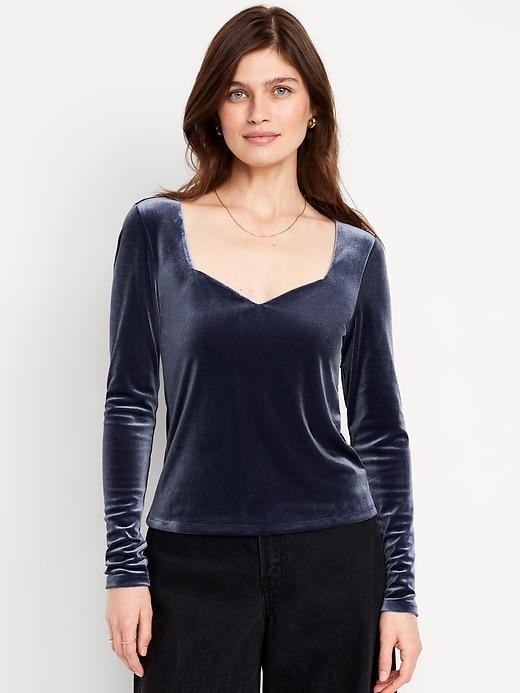 Fitted Velvet Top Product Image