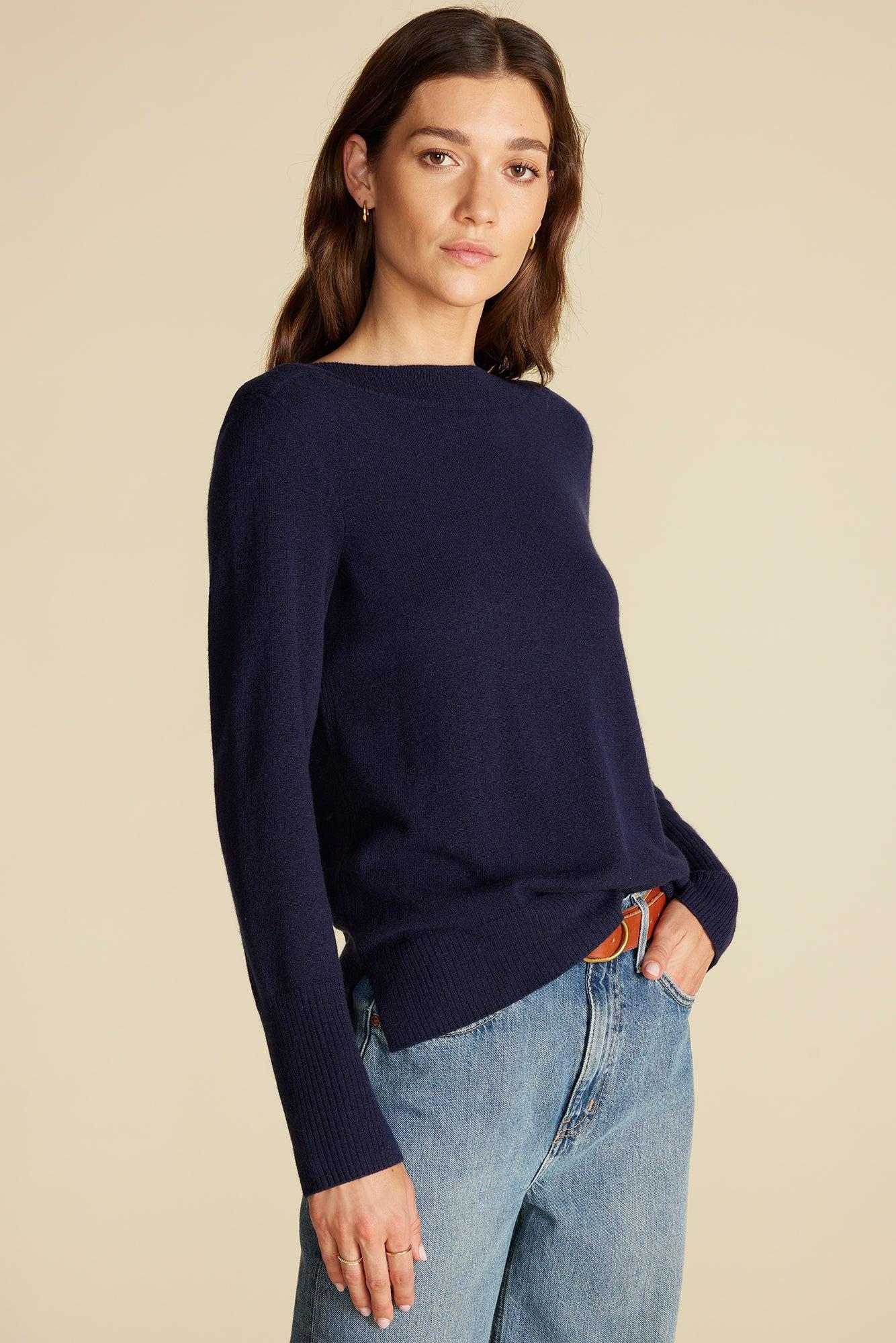 Nadia Cashmere Sweater - Navy Blue Product Image