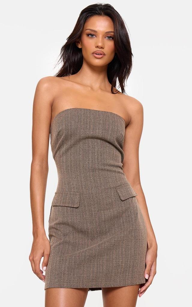 Chocolate Twill Bandeau Shift Dress Product Image