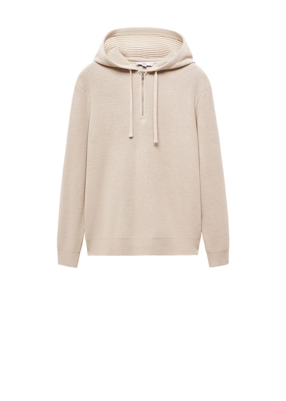 MANGO MAN - Hooded knit sweatshirt light/pastel greyMen Product Image