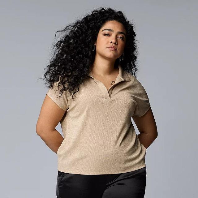 Plus Size Simply Vera Vera Wang Dolman Polo, Womens Product Image