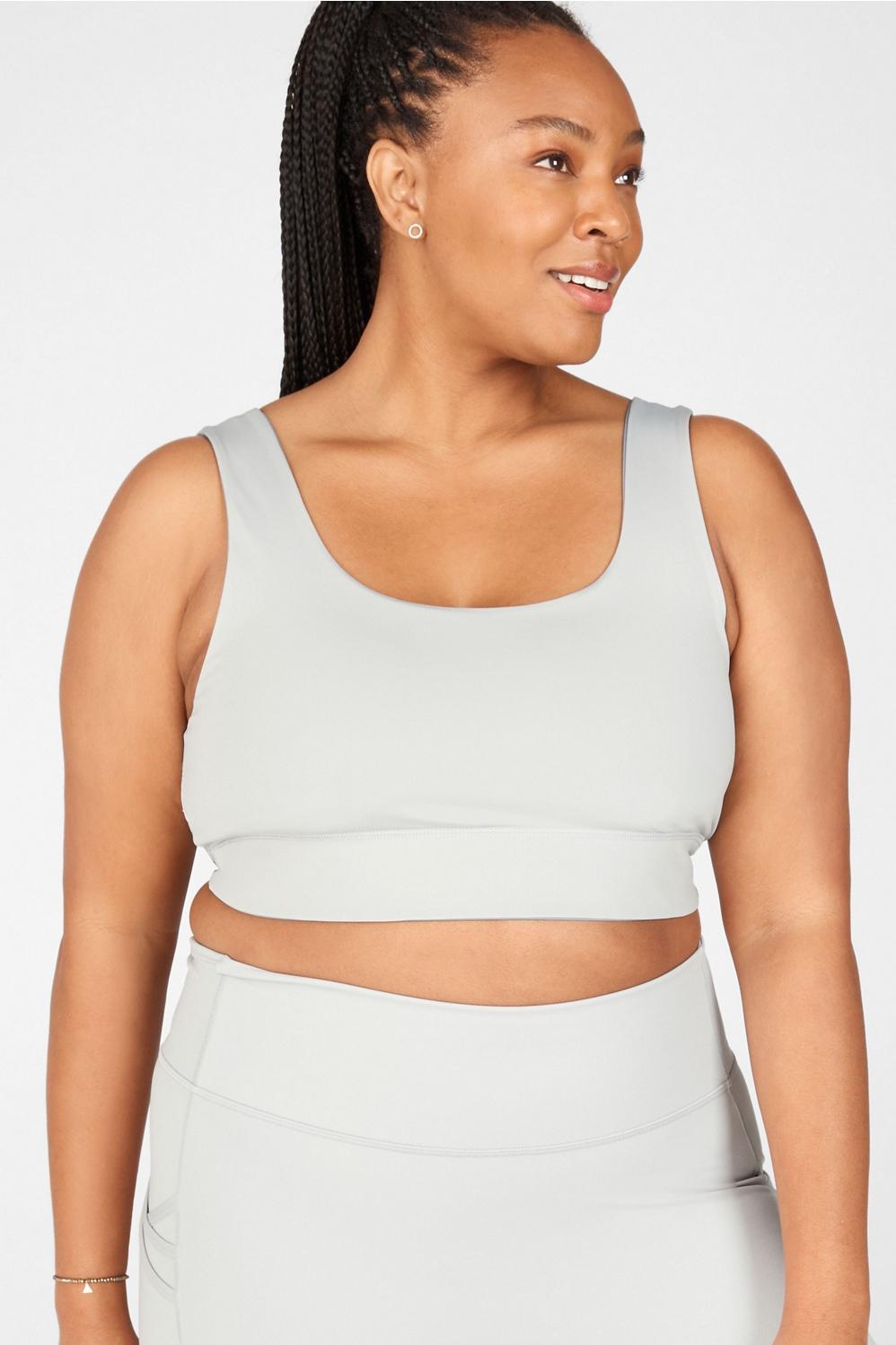 Fabletics Harlow Reversible Medium Impact Sports Bra Womens Raincloud/Arctic Grey Size XXS Product Image