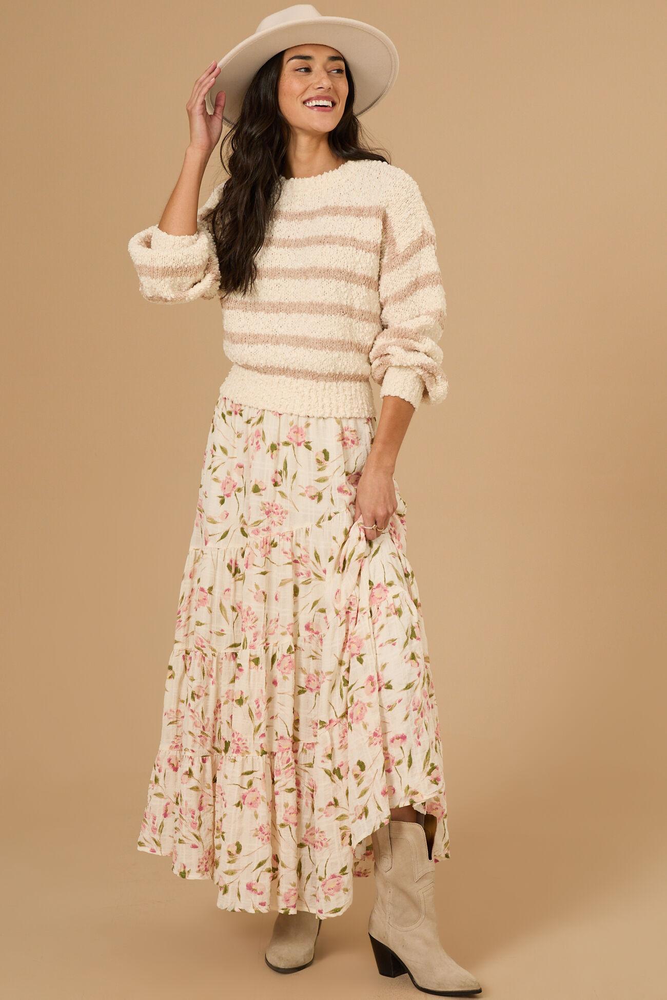 Sky Floral Midi Skirt product image