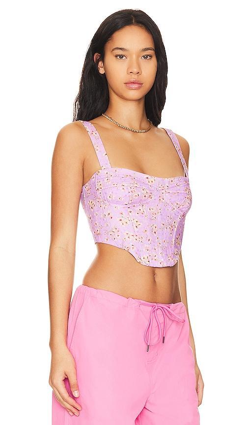 Bardot Lani Floral Bustier in Lavender. Product Image