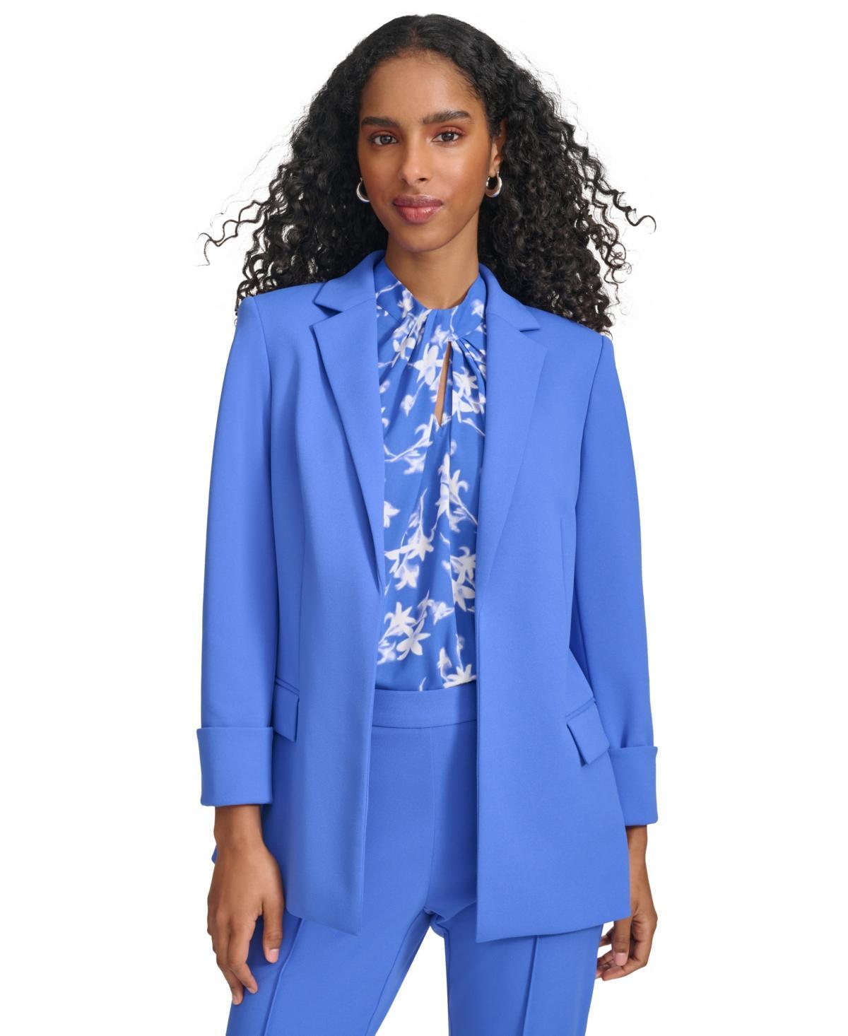 Calvin Klein Womens Notched-Lapel Open-Front Blazer Product Image