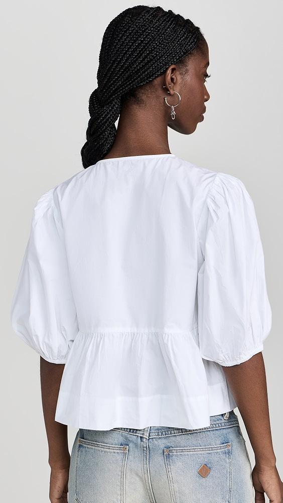 GANNI Cotton Poplin Peplum Blouse | Shopbop Product Image