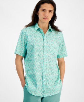 Club Room Mens Flamingo State Regular-Fit Stretch Printed Button-Down Poplin Shirt, Created for Macys Product Image