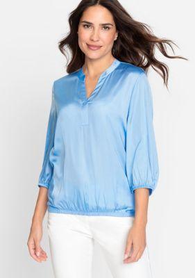 Olsen Womens Mixed Media Tunic Blouse Product Image