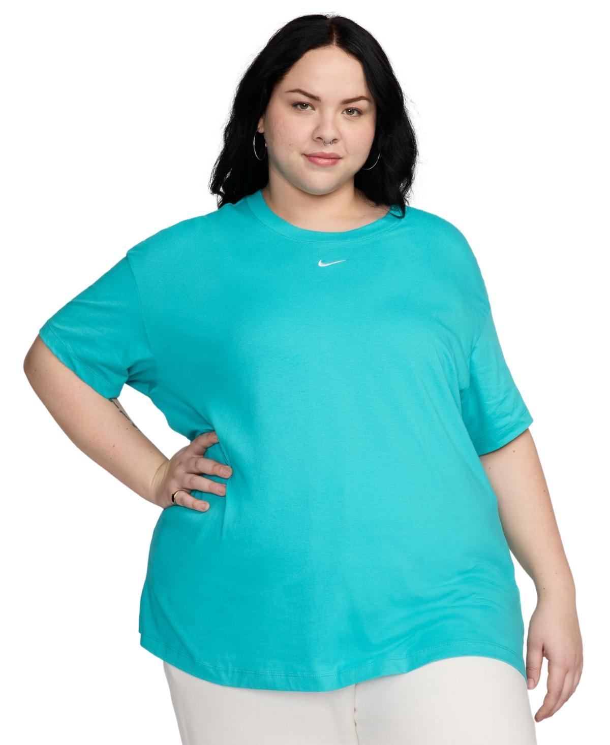 Nike Plus Size Active Sportswear Essential Womens Logo T-Shirt - White Product Image