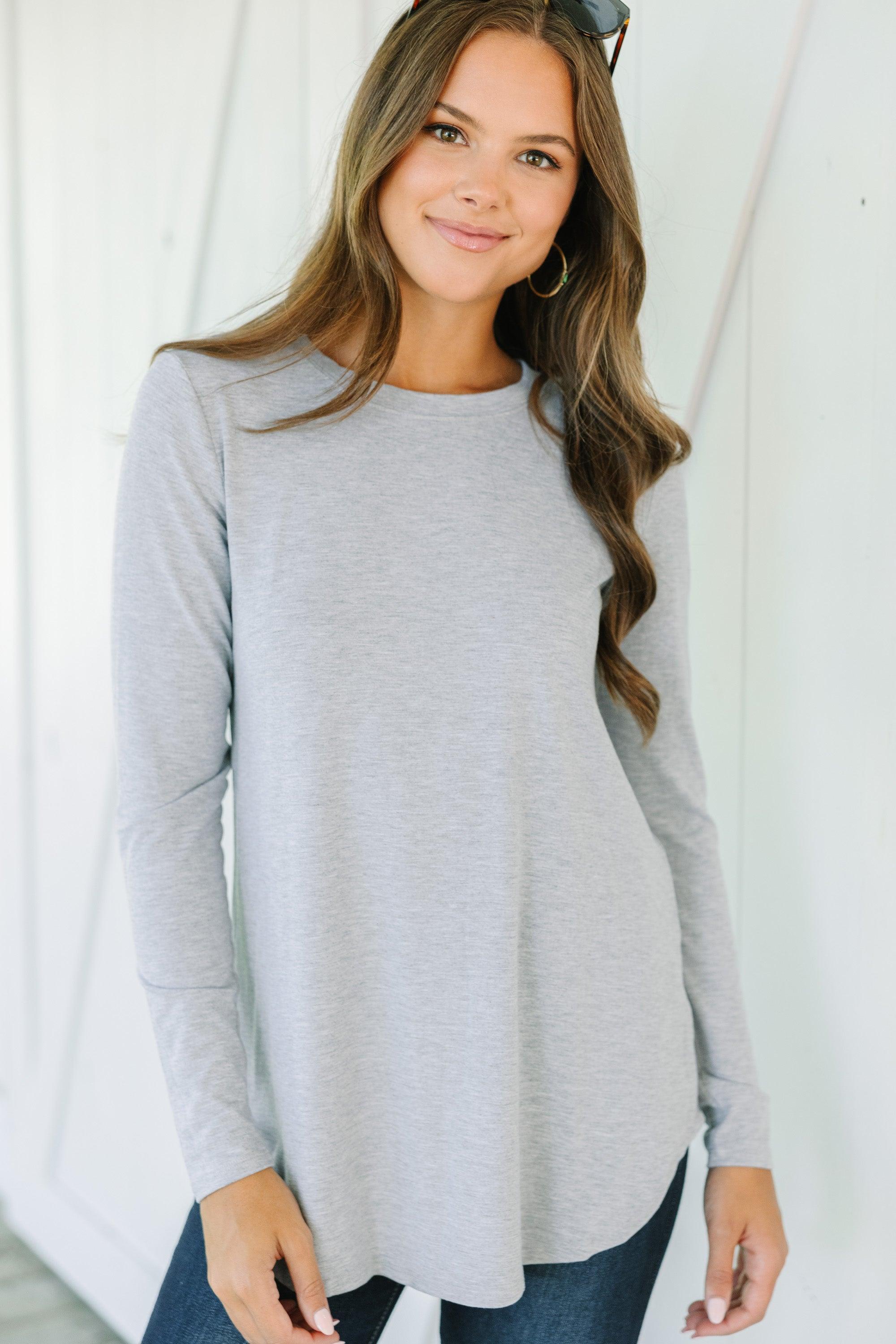 Won't Let You Down Heather Grey Classic Top Female Product Image