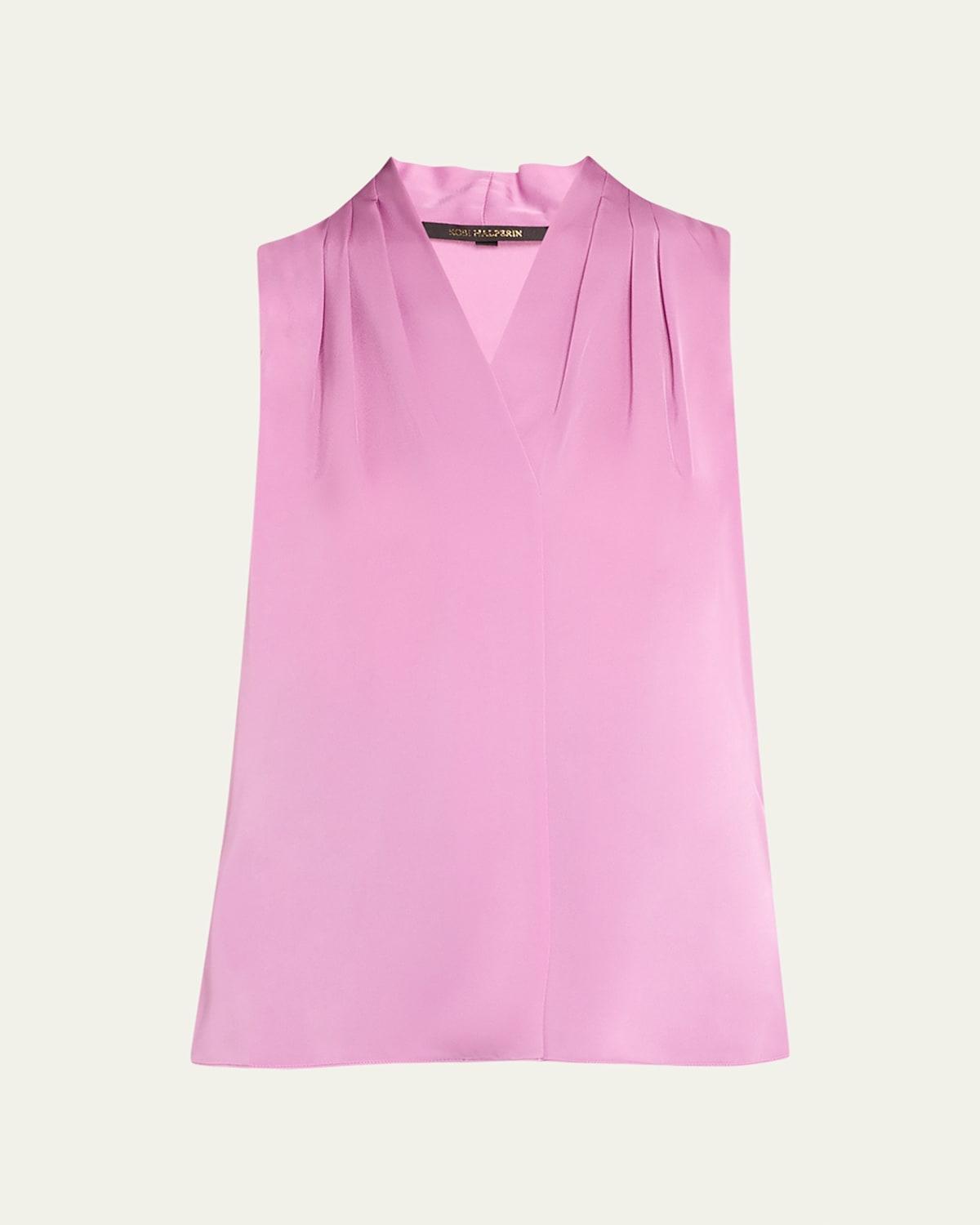 KOBI HALPERIN Mila Sleeveless Stretch Silk Blouse Product Image