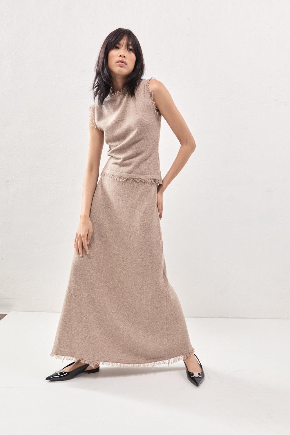 Rowe Knit Maxi Skirt Mocha Product Image