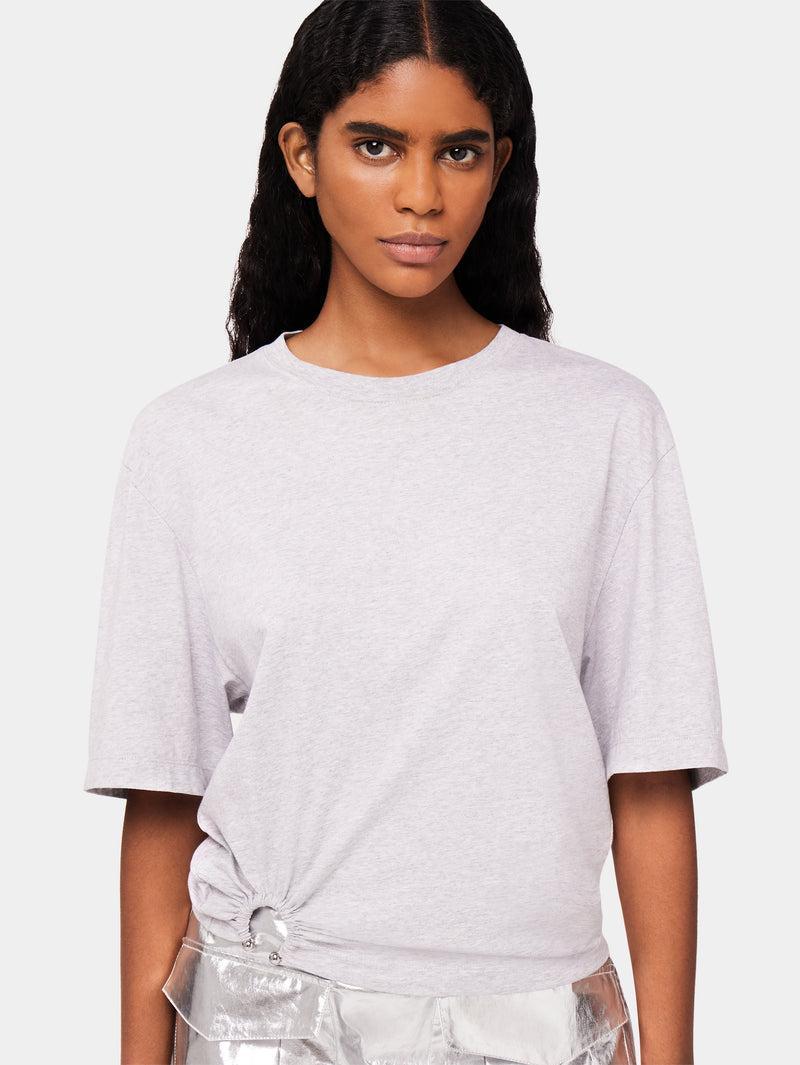 Grey t-shirt with piercing Product Image