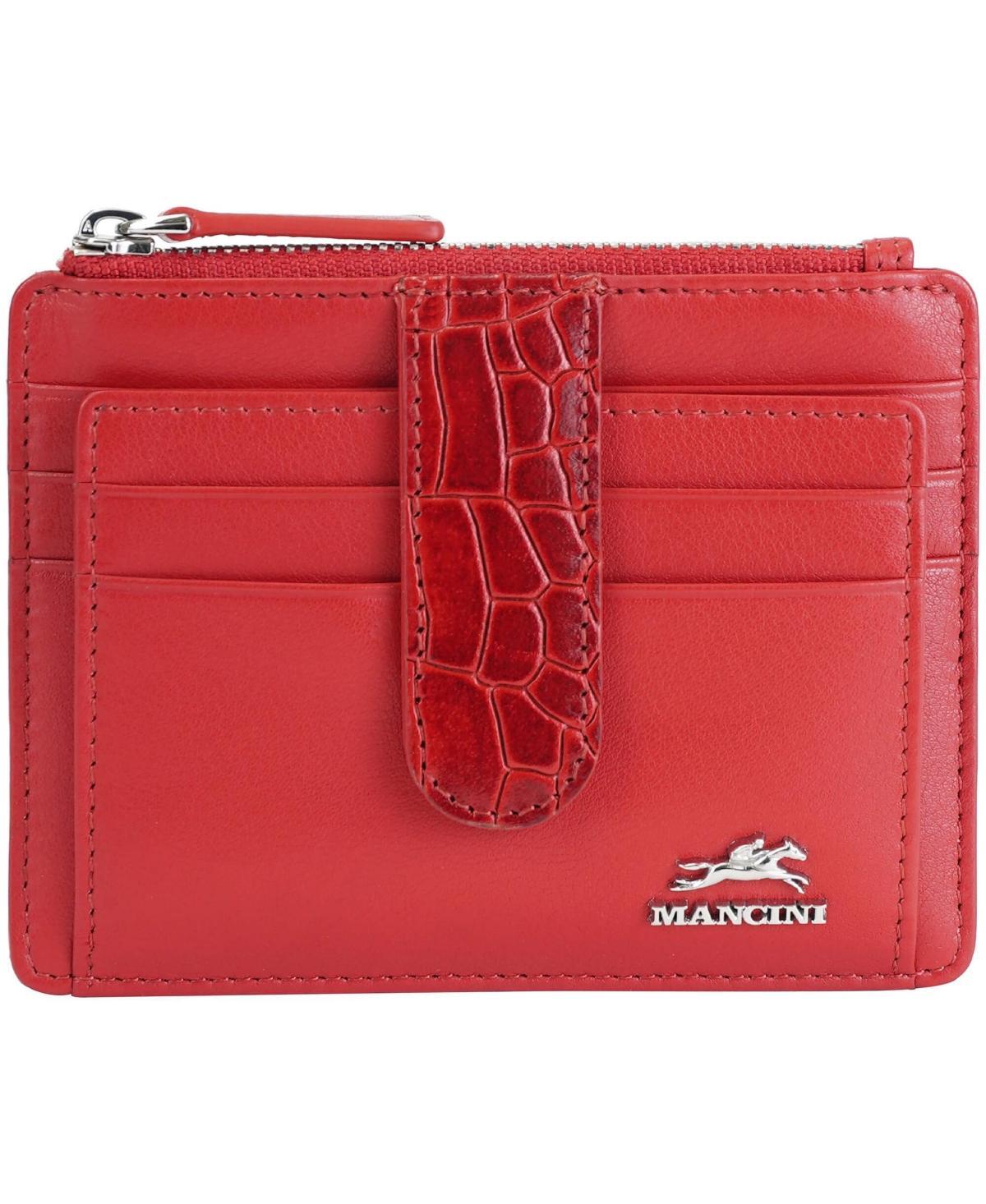 Mancini Womens Croco2 Rfid Secure Card Case Wallet - Brown Product Image