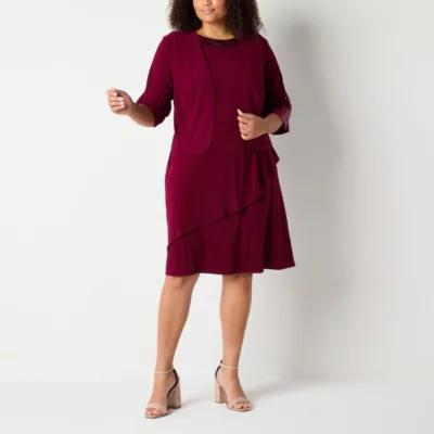 Maya Brooke Womens Jacket Dress Plus Product Image