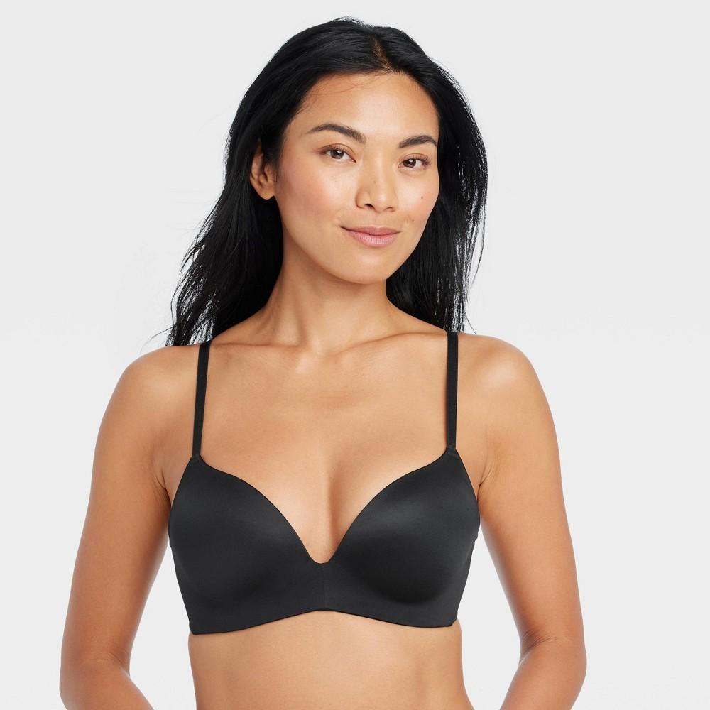 Womens Wirefree Push-Up Bra - Auden Black 34DDD Product Image