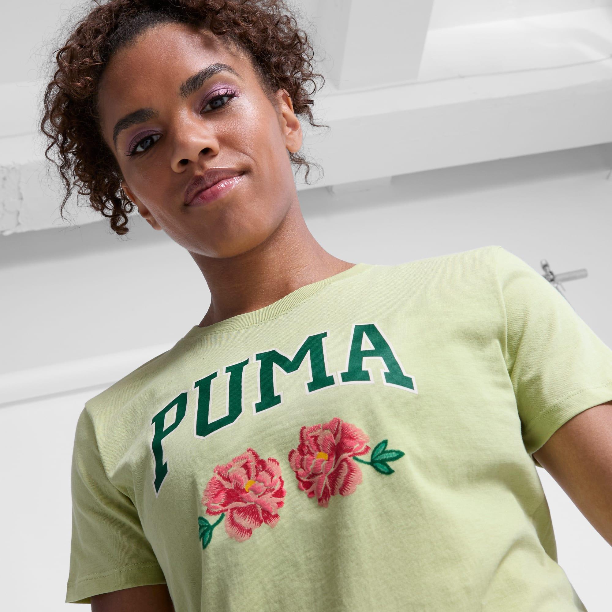 Floral Faux Embroidery Women's Tee Product Image