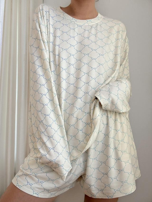 Luxurious Coquette Bow Pajama Top (white) Product Image