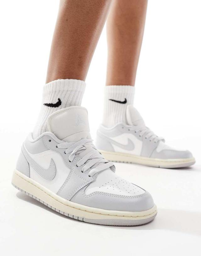 Nike Air Jordan 1 Low sneakers in white and gray  Product Image