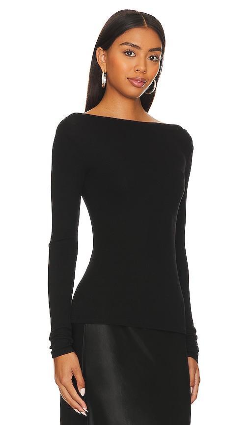 Enza Costa Silk Knit Boatneck Top Ivory. (also in L, M, XS). Product Image