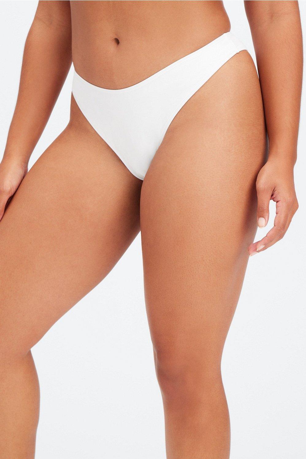 Fabletics High-Cut Classic Bikini Bottom Womens white Size S Product Image