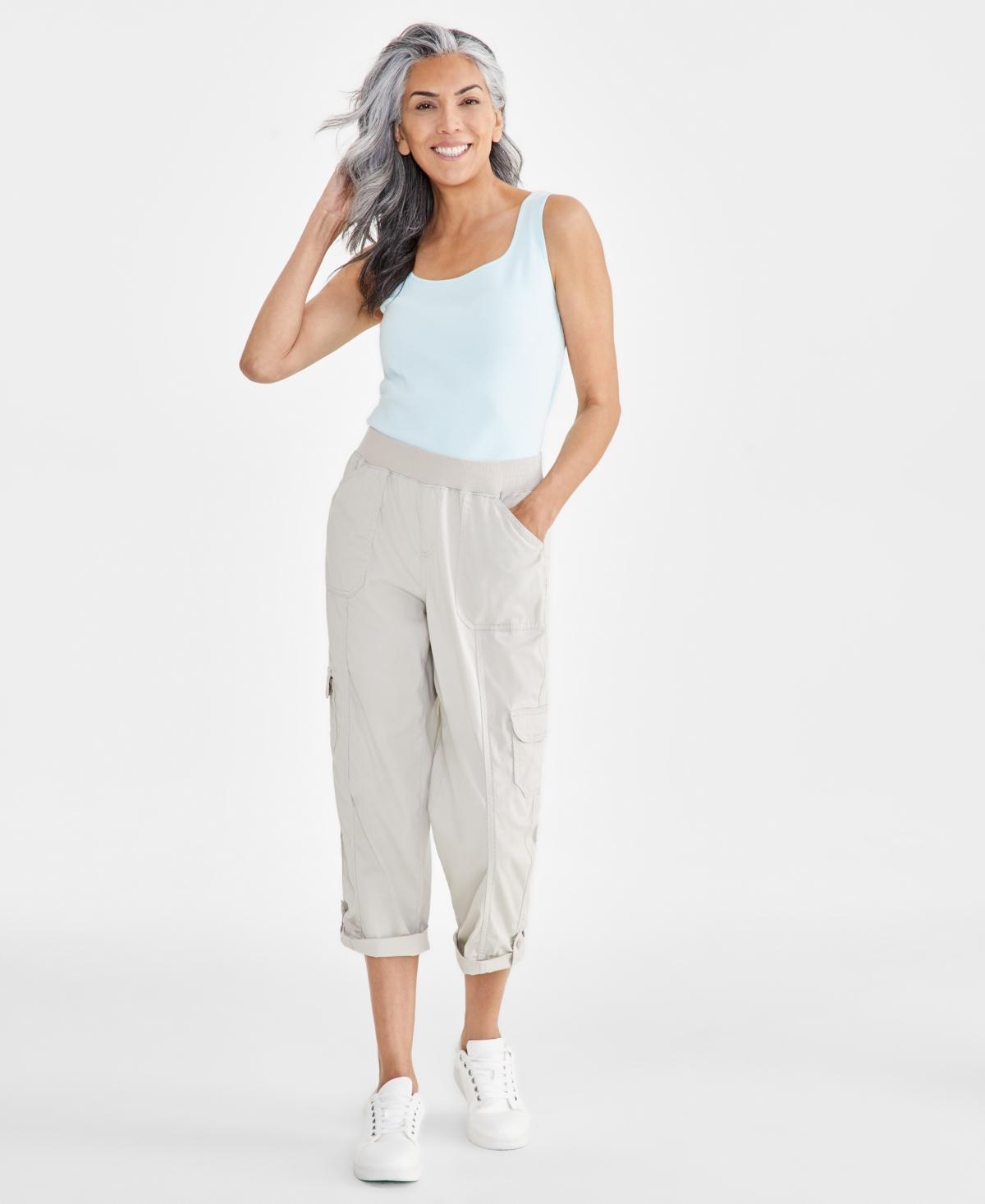 Petite Pull-On Mid-Rise Rolled Cuff Capri Pants, Created for Macy's Product Image