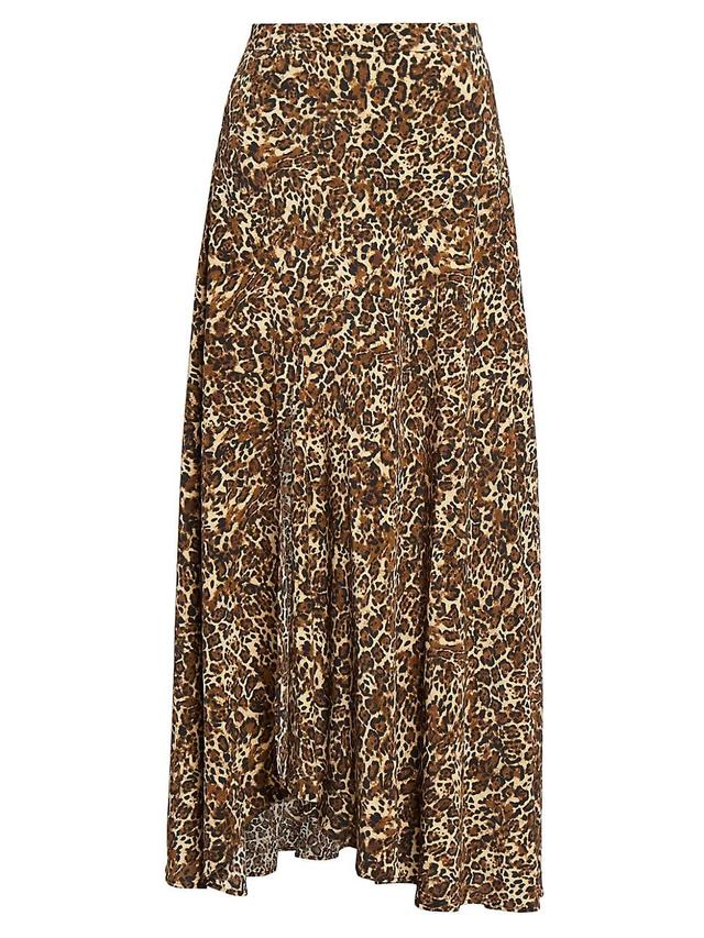 Womens Sakura Leopard Maxi Skirt Product Image