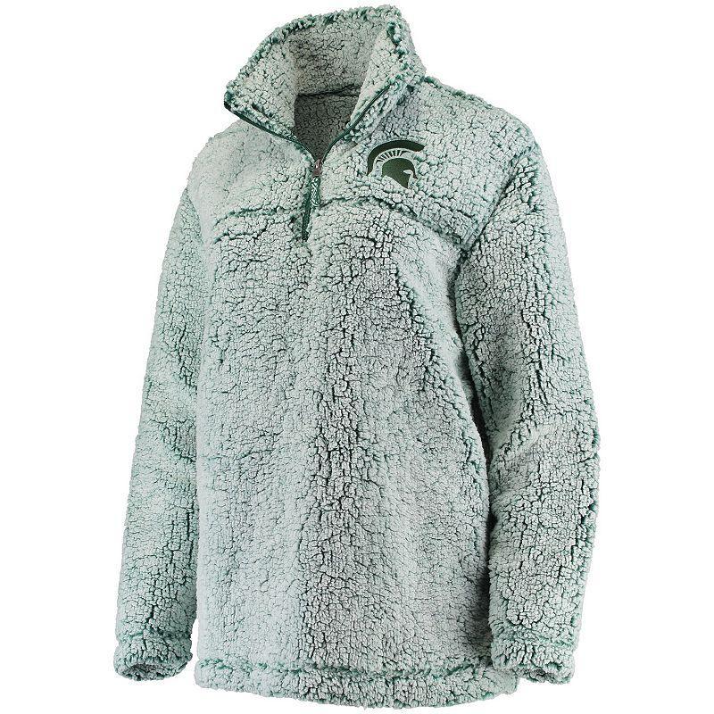 Womens Michigan State Spartans Sherpa Super Soft Quarter Zip Pullover Jacket Product Image