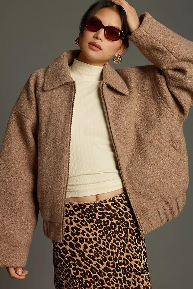 By Anthropologie Oversized Soft Bomber Jacket Product Image