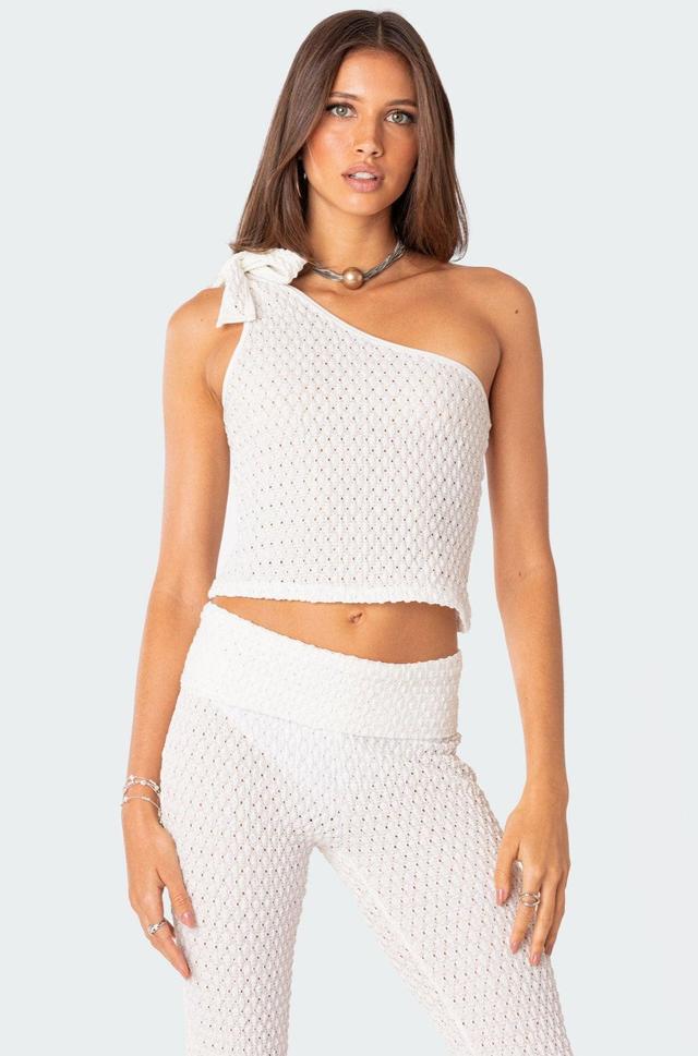 Amalia Textured Knit One Shoulder Top Product Image