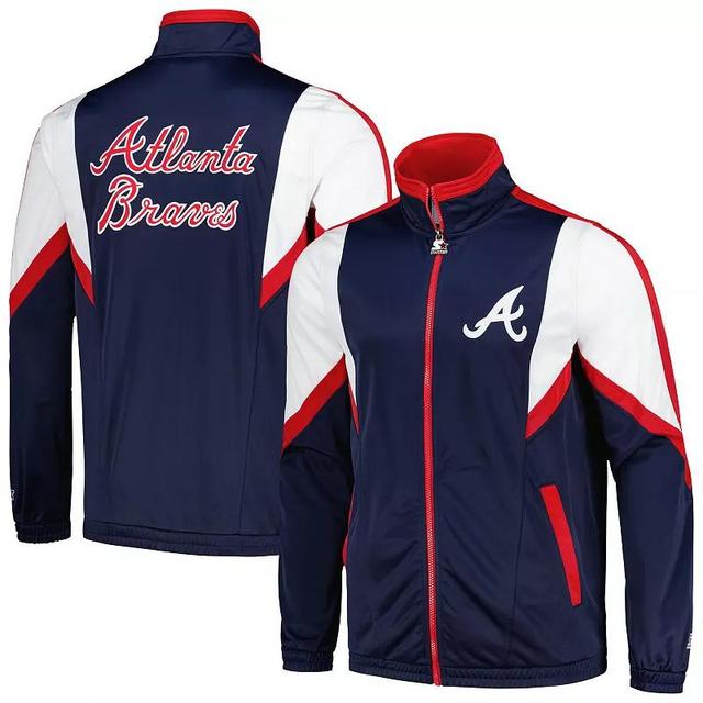 Mens Starter Atlanta Braves Lead Runner Full-Zip Jacket Blue Product Image