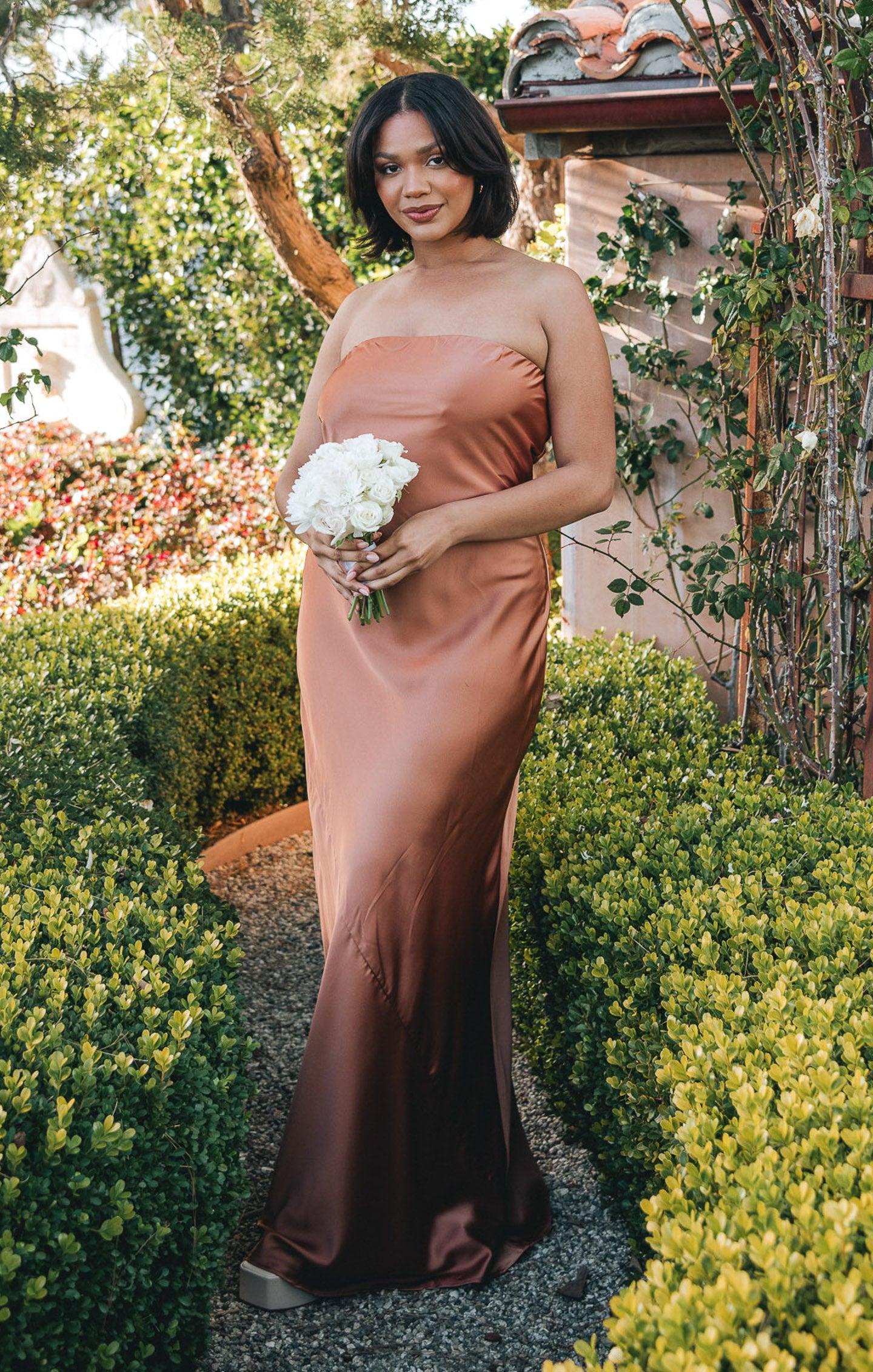 Taylor Tube Maxi Dress ~ Copper Luxe Satin Product Image