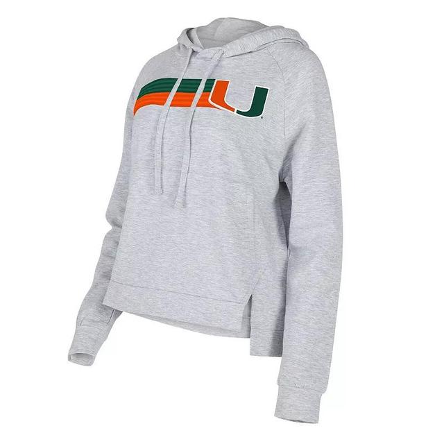 Womens Concepts Sport Gray Miami Hurricanes CedarTri-Blend Raglan Pullover Hoodie Product Image