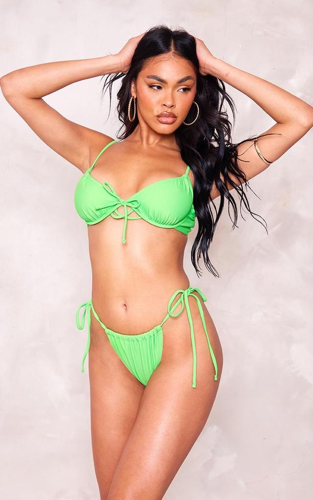 Apple Green Ruched Bikini Bottoms Product Image