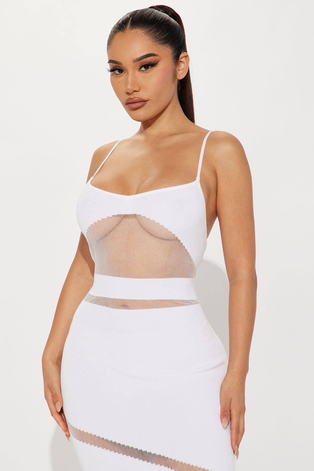 Nikita Knit Midi Dress - White Product Image