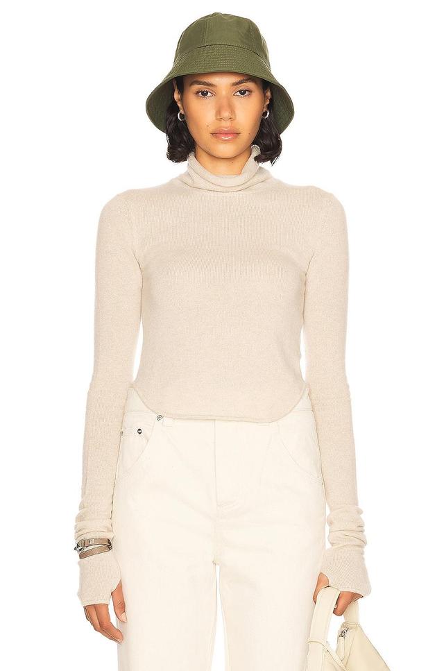 Helsa Alva Cashmere Turtleneck in Tan. - size M (also in L, S, XL, XS, XXS) Product Image