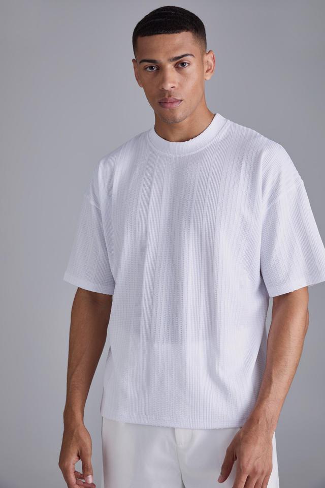 Oversized Textured T-shirt | boohooMAN USA Product Image