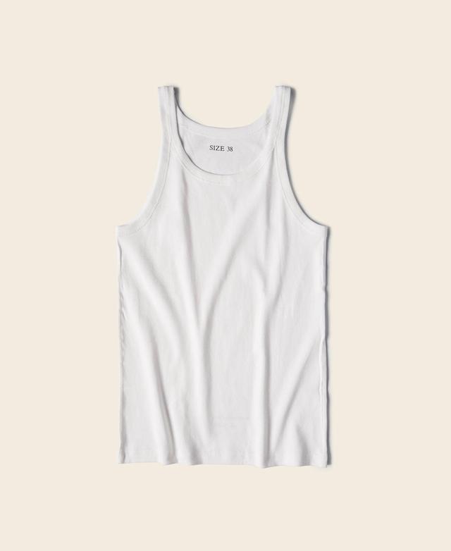 Military Cotton Tank Top - White Product Image