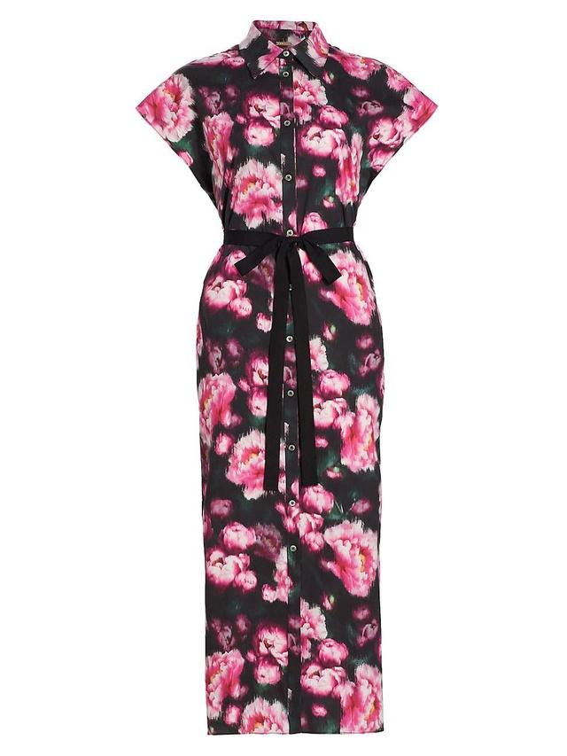 Adam Lippes Peony Print Cotton Stretch Poplin Shirtdress Product Image