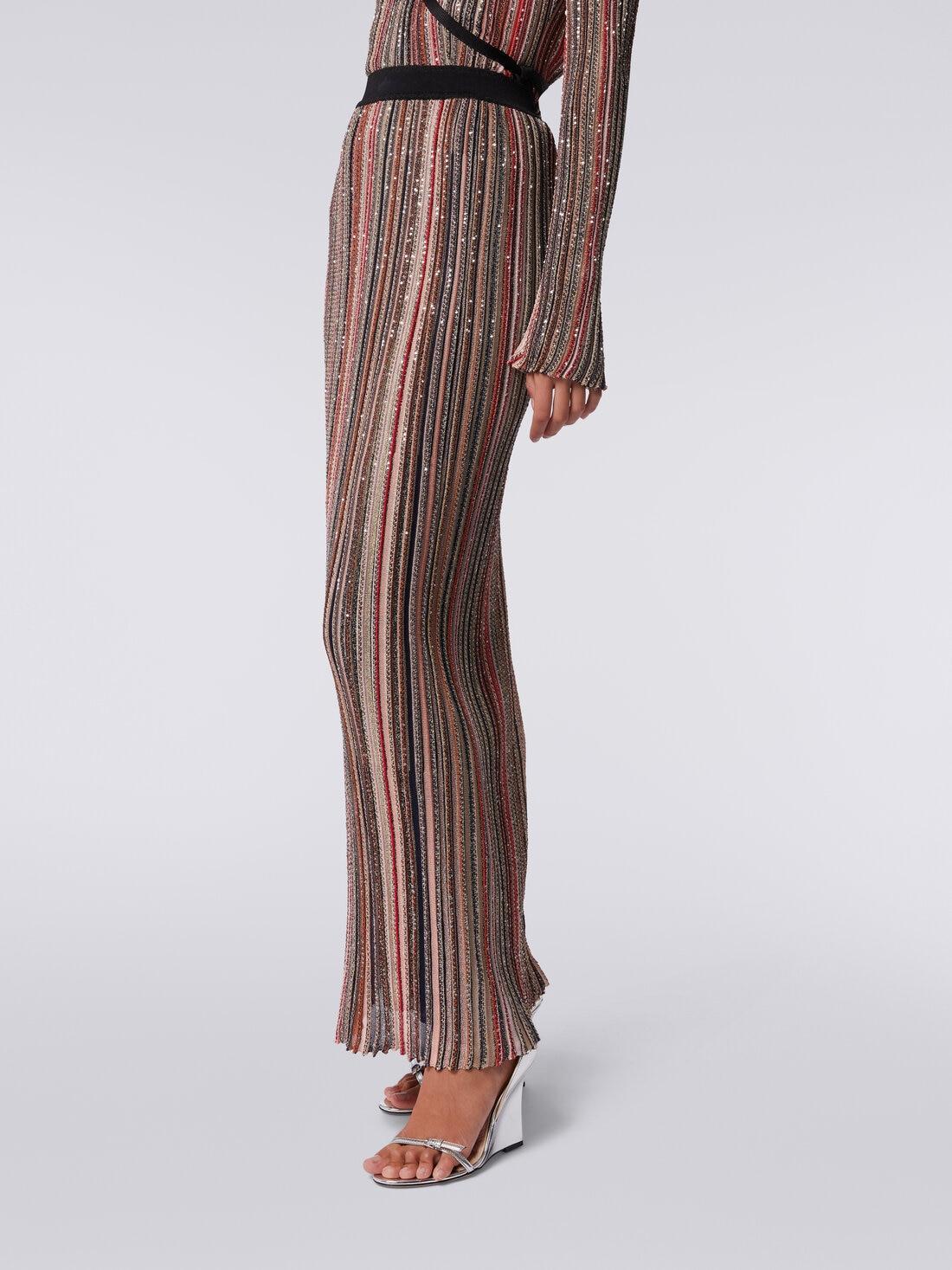 Long vertical striped pleated skirt with sequins Multicoloured | Missoni Product Image