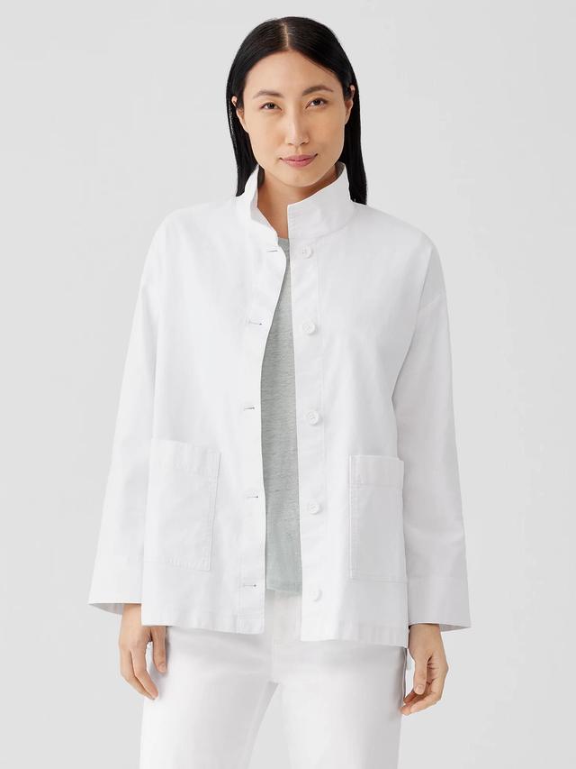 EILEEN FISHER Cotton Hemp Stretch Stand Collar Jacketfemale Product Image