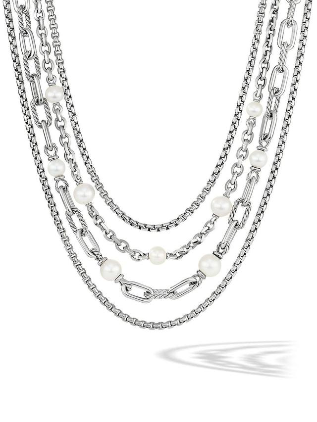 Womens DY Madison Pearl Multi-Row Chain Necklace In Sterling Silver Product Image