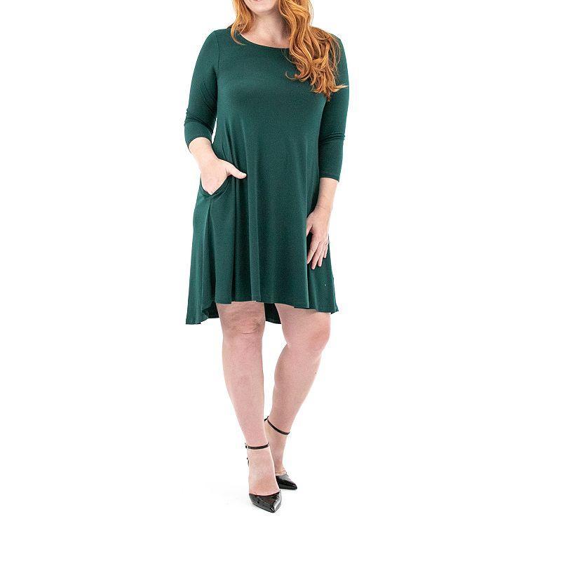 Womens Nina Leonard High-Low Trapeze Dress Product Image