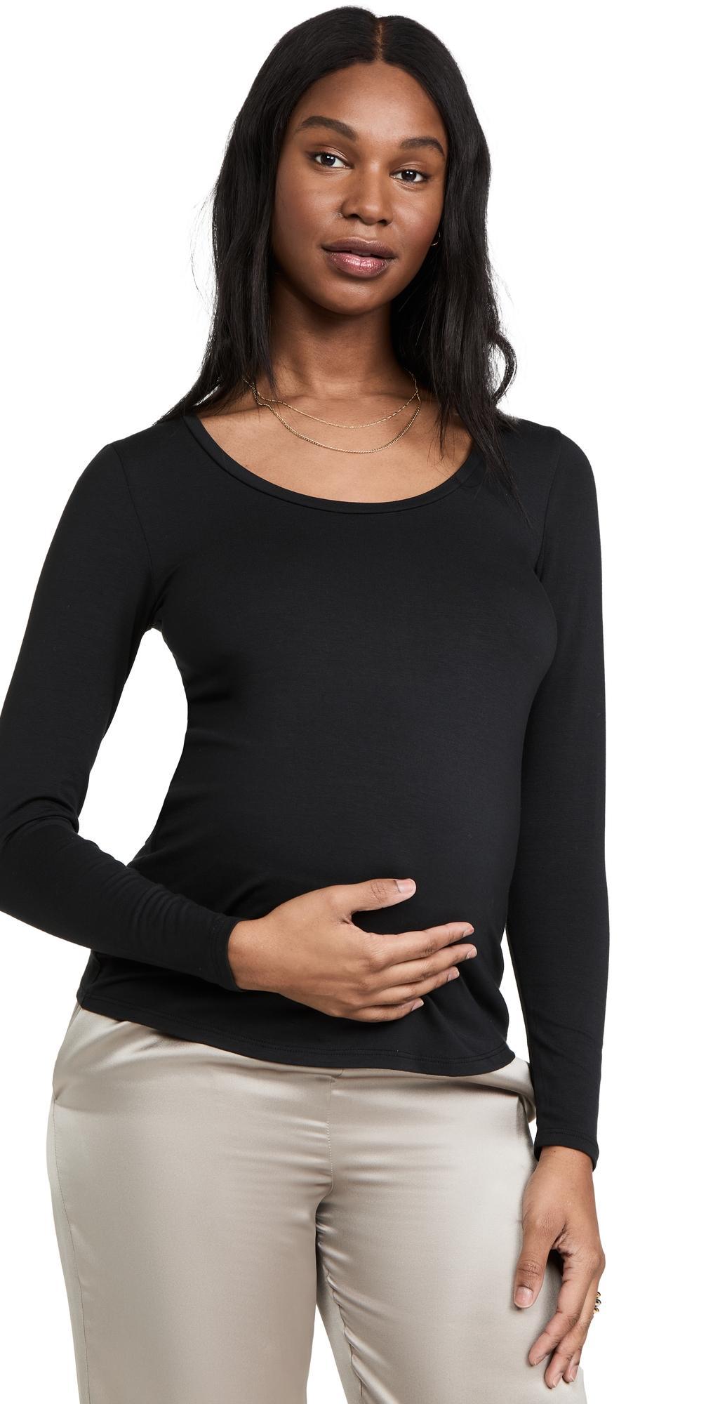 Ingrid & Isabel Maternity Long Sleeve Scoop Neck Tee Product Image