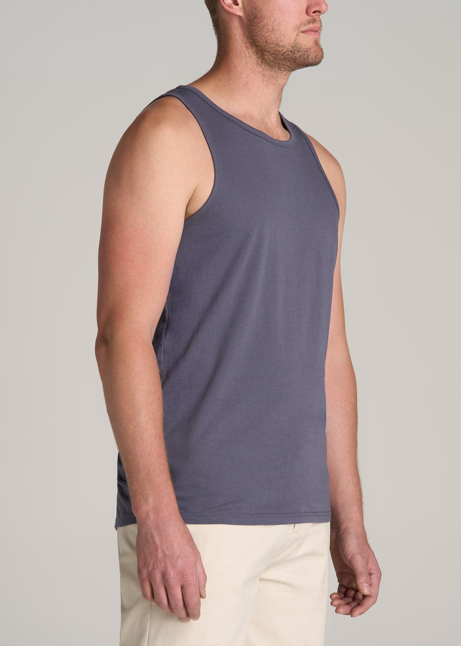 The Essentials: Men's Tall SLIM-FIT Beach Tank Top in Persimmon Male Product Image