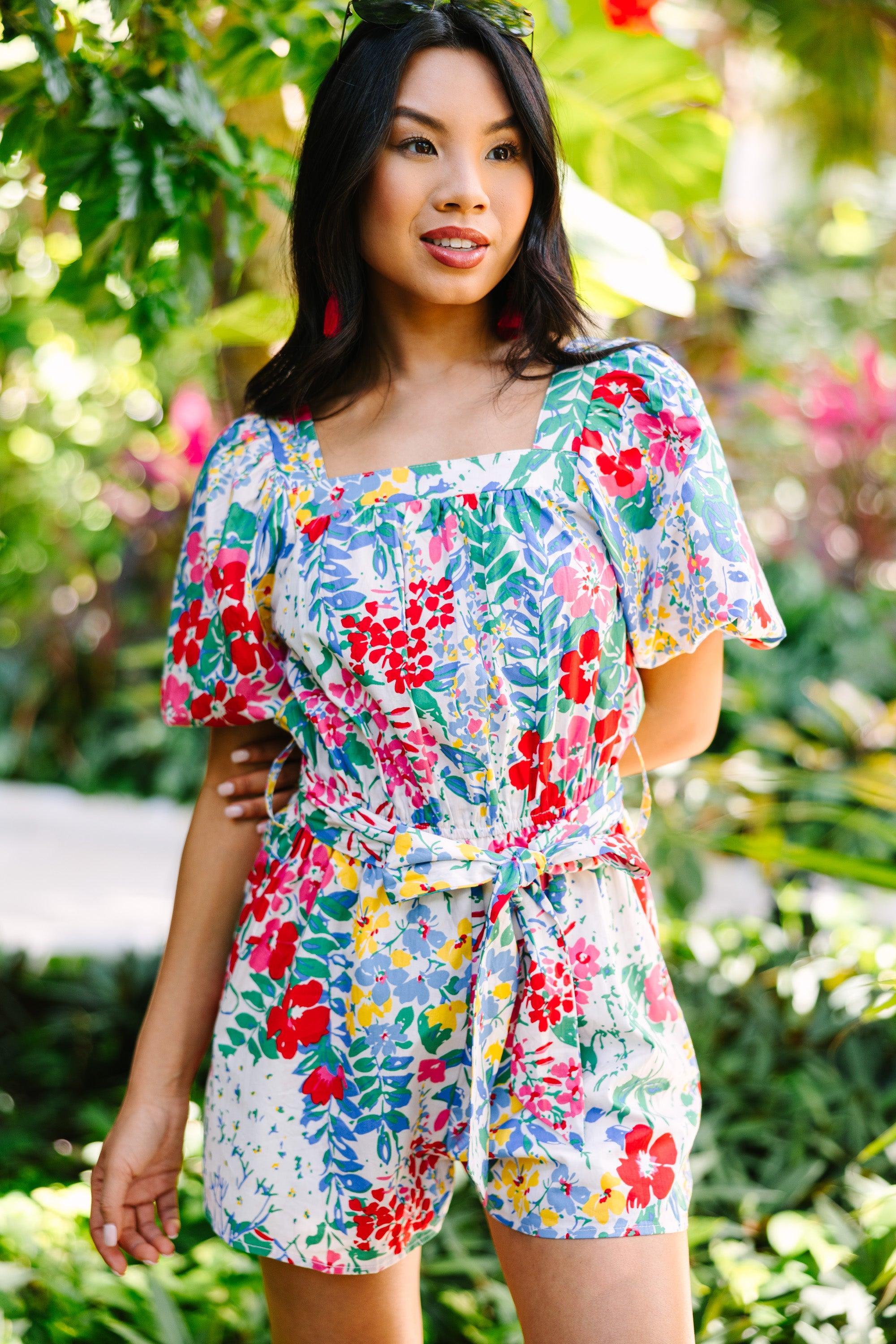 Can't Say No White Floral Romper Female product image