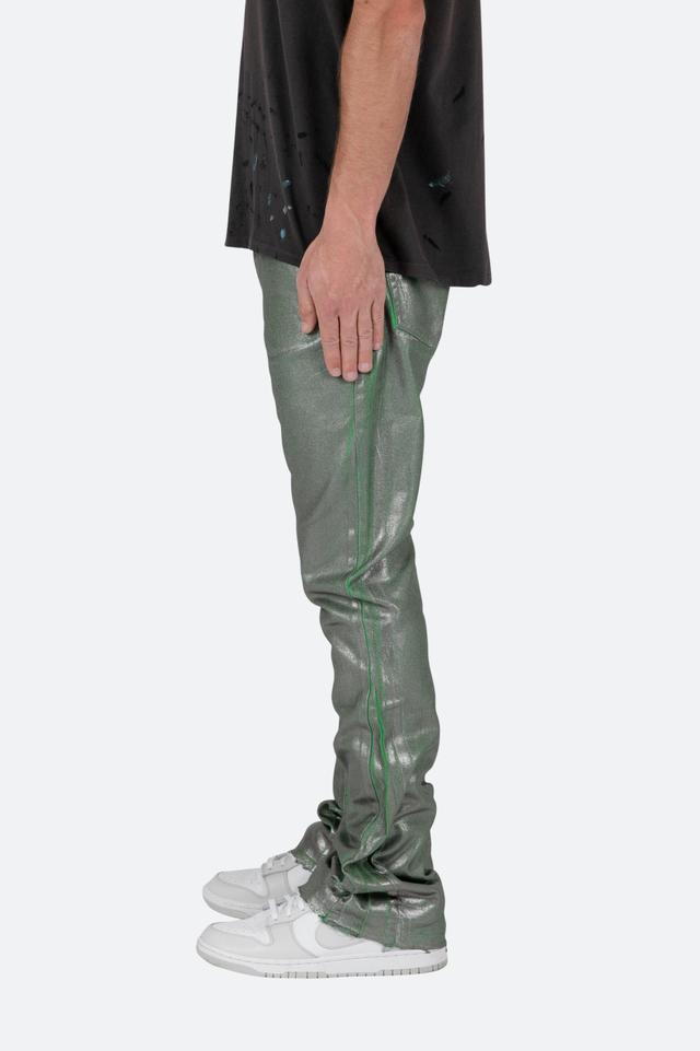 B427 Metallic Flare Denim - Green Male Product Image