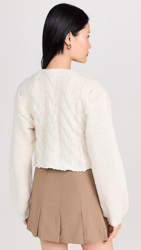 Moon River Puff Sleeve Knit Cardigan Sweater | Shopbop Product Image